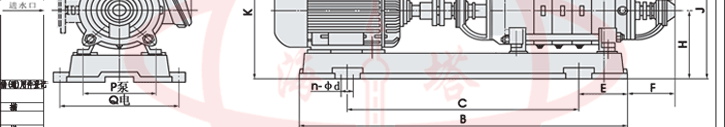 D/DG型卧式多级清水泵安装尺寸