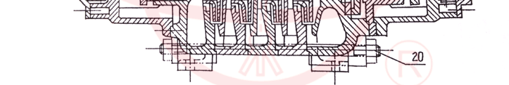 GC型卧式锅炉给水多级泵结构示意图