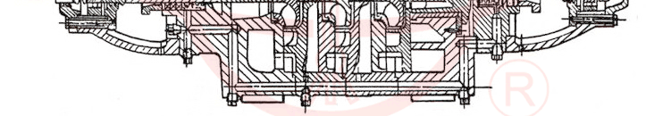 D型卧式清水单吸离心多级泵结构示意图